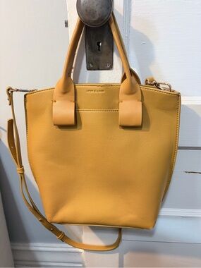 Love & Lore Mustard Yellow Tote Bag with Detachable Strap